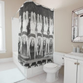 Showgirls op aap bars, speels design. douchegordijn (In situ)