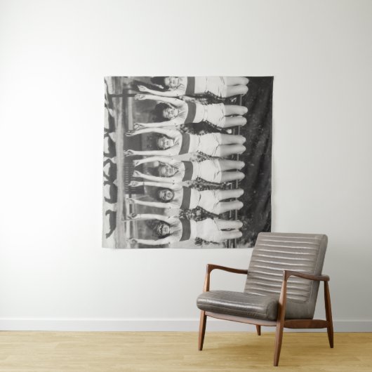 Showgirls op aap bars, speels design. wandkleed (In Situ (horizontaal))