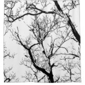 Showgordijn abstracte zwarte maanboom douchegordijn (Voorkant)