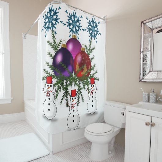 Showgordijn met kerstmis douchegordijn (In situ)