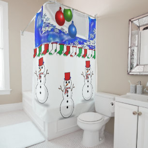 Showgordijn met kerstmis douchegordijn