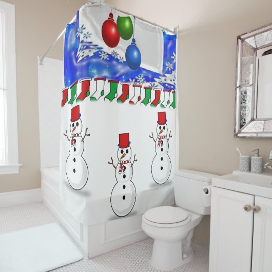 Showgordijn met kerstmis douchegordijn (In situ)