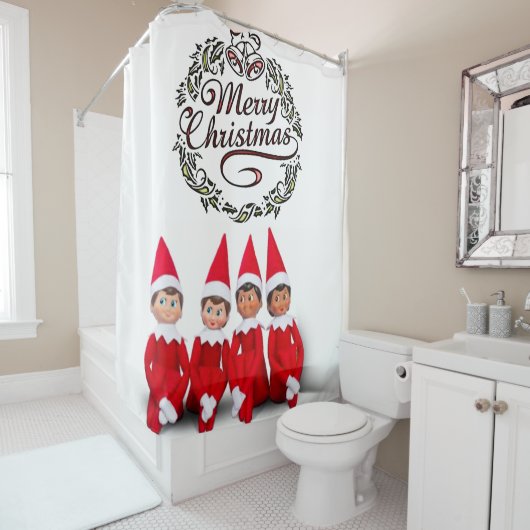 Showgordijn met kerstmis douchegordijn (In situ)