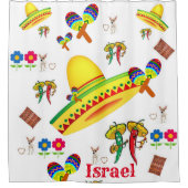 Showgordijn Sombrero Hot Peppers Douchegordijn (Voorkant)