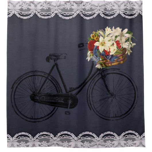 Showgordijnfietsenblauw Douchegordijn (Voorkant)