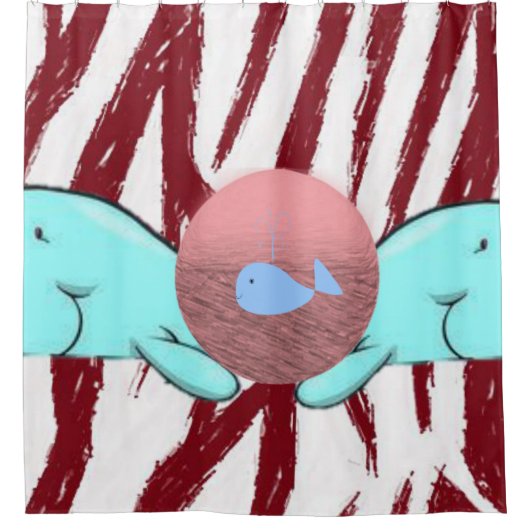 Showgordijnwalvissen Douchegordijn (Voorkant)