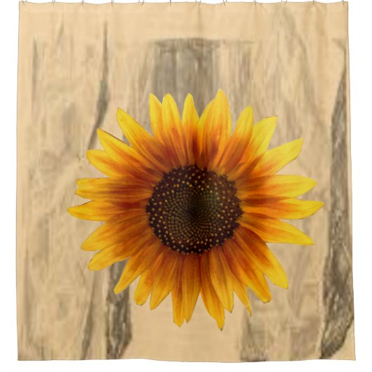 Showgordijnzonnebloemen Douchegordijn (Voorkant)