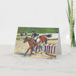 Showjumping Horse Portrait Blank Wenskaart Kaart