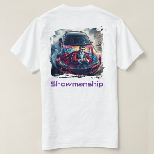 Showmanship Drift — Illusionist Wheel Burnout T-shirt (Design achterkant)