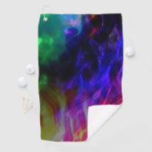 Showred and dark blue ondergedompeld in zachte gol golfhanddoek (Insitu)