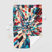 Showred blue op verdraaide tegels en zandeffect golfhanddoek (Insitu)