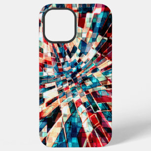 Showred blue op verdraaide tegels en zandeffect iPhone 12 pro max hoesje