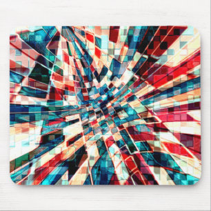 Showred blue op verdraaide tegels en zandeffect muismat