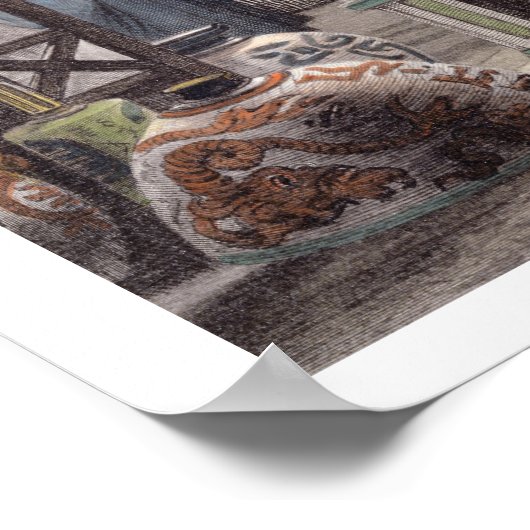 Showroom van een Lantaarns-koopman in Peking, van  Poster (Hoek)