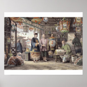 Showroom van een Lantaarns-koopman in Peking, van  Poster