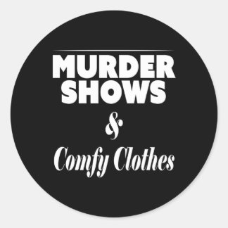 Shows en comfortabel in echte criminaliteit ronde sticker