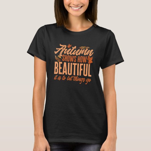 Shows in de herfst hoe handig het is om het te lat t-shirt (Voorkant)