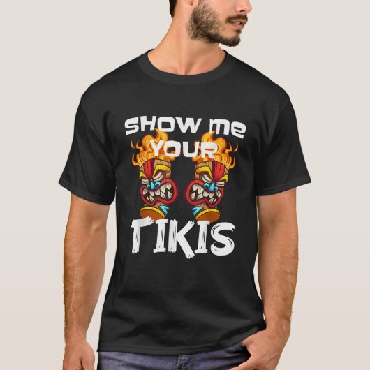 Shows Me Your Aloha Tiki Springs Break Men Tiki Ba T-shirt (Voorkant)