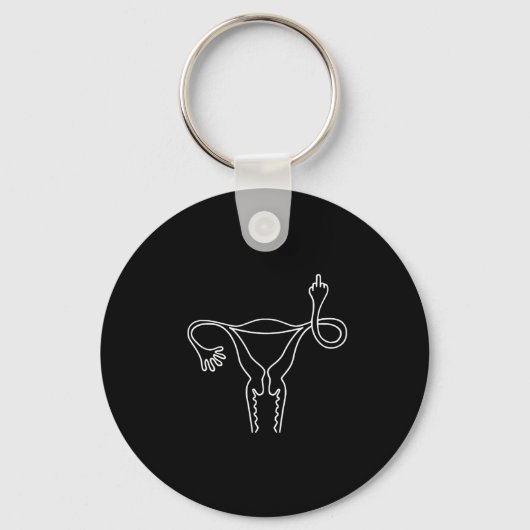 Shows Middelvinger Feministisch Shirt Sleutelhanger (Voorkant)