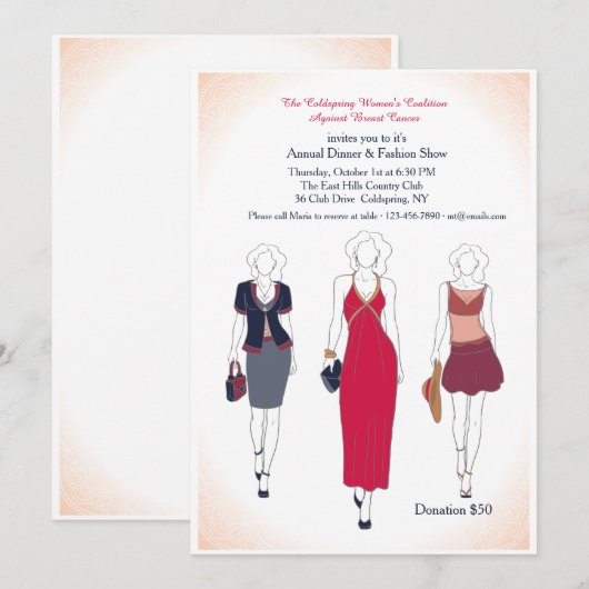 Shows voor Mode en eten Kaart (Voorkant / Achterkant)