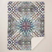 Showtextuur kaleidoscoop in zandige zilverkleuren sherpa deken (Voorkant)