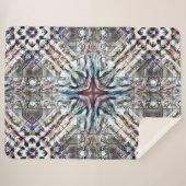 Showtextuur kaleidoscoop in zandige zilverkleuren sherpa deken (Voorkant (horizontaal))