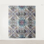 Showtextuur kaleidoscoop in zandige zilverkleuren wandkleed (Voorkant)