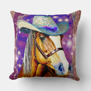 Showtime - Paarden die een Cowboy Pet Pillow drage Kussen