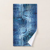 Showy blue hammered gebogen herhaling van glas bad handdoek (Handdoek)