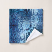 Showy blue hammered gebogen herhaling van glas bad handdoek (Wasdoekje)