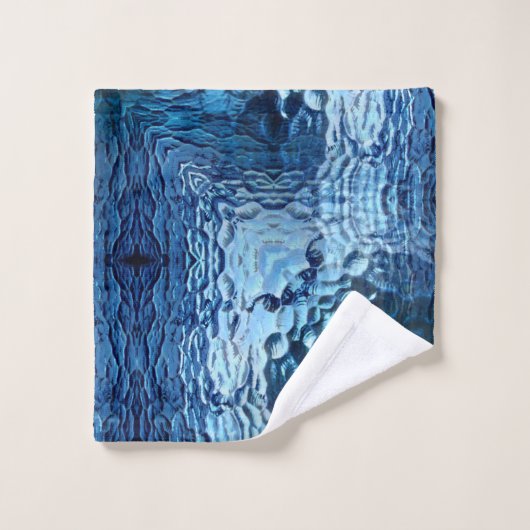 Showy blue hammered gebogen herhaling van glas bad handdoek (Wasdoekje)