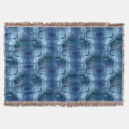 Showy blue hammered gebogen herhaling van glas deken