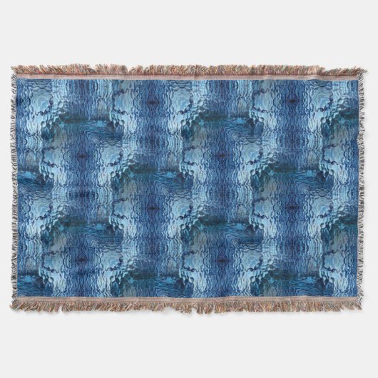 Showy blue hammered gebogen herhaling van glas deken (Voorkant)