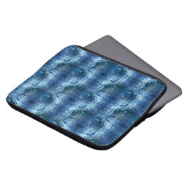 Showy blue hammered gebogen herhaling van glas laptop sleeve