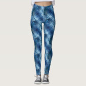 Showy blue hammered gebogen herhaling van glas leggings (Voorkant)