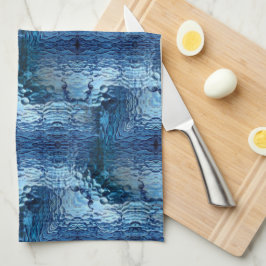 Showy blue hammered gebogen herhaling van glas theedoek