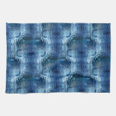 Showy blue hammered gebogen herhaling van glas theedoek (Horizontaal)