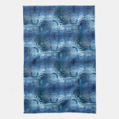 Showy blue hammered gebogen herhaling van glas theedoek (Verticaal)