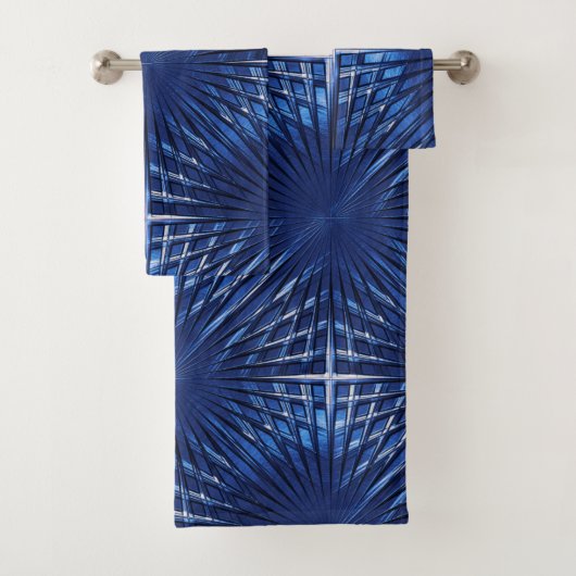 Showy blue punted grid ziet eruit als gepofeld of  bad handdoek (Insitu)