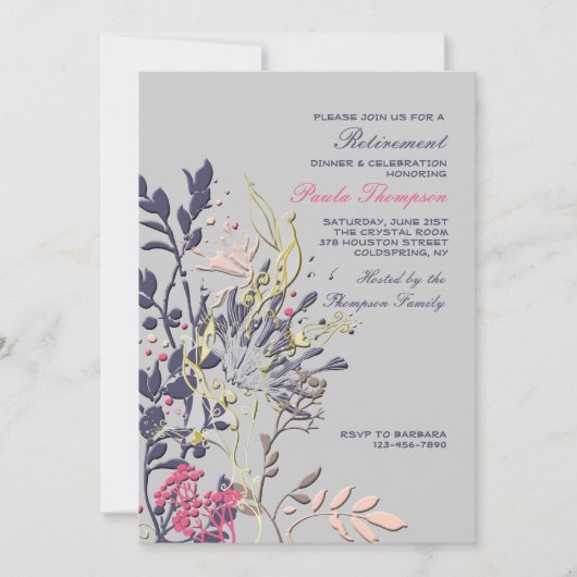 Showy Floral Invitation Kaart (Voorkant)