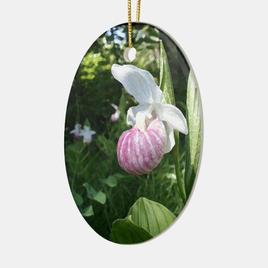 Showy Lady's Slipper Keramisch Ornament (Links)