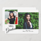 Showy Script Afstuderen de Aankondiging van de Fot (Voorkant / Achterkant)