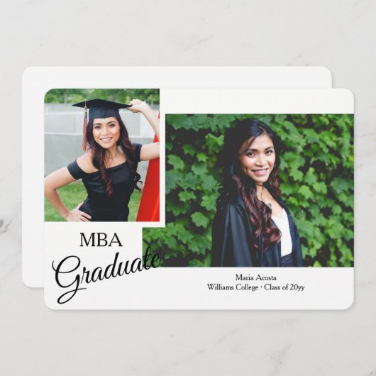 Showy Script Afstuderen de Aankondiging van de Fot (Voorkant / Achterkant)