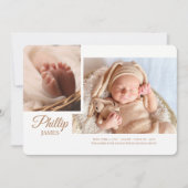 Showy Script Photo Birth Notice Aankondiging (Voorkant)