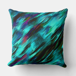 Showy vlecht van cyaan naar blauw en rode vlekken kussen