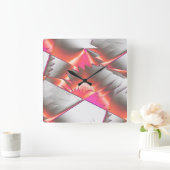 Showy zalm of perzik, zeer ruw gedigitaliseerd vierkante klok (Huis)