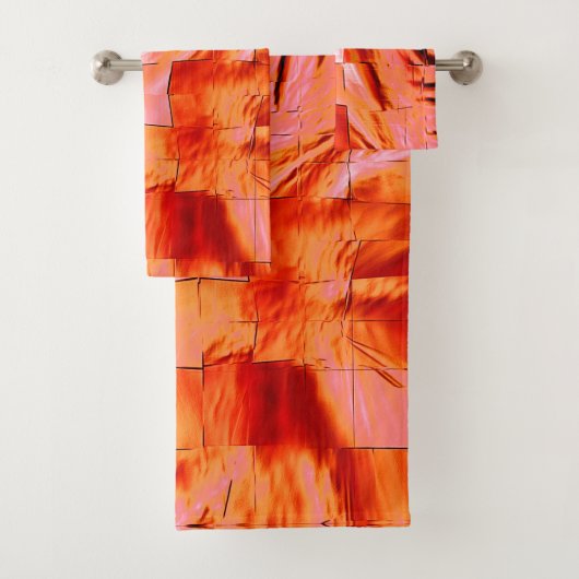 Showzalmkleur in mozaïektextuur, zacht gebogen bad handdoek (Insitu)