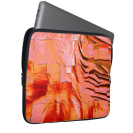 Showzalmkleur in mozaïektextuur, zacht gebogen laptop sleeve