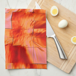 Showzalmkleur in mozaïektextuur, zacht gebogen theedoek