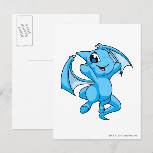 Shoyru Blue Briefkaart (Voorkant / Achterkant)